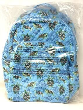 Vera Bradley Sea Turtles Coral Essential Large Backpack Cotton EXACT NWT